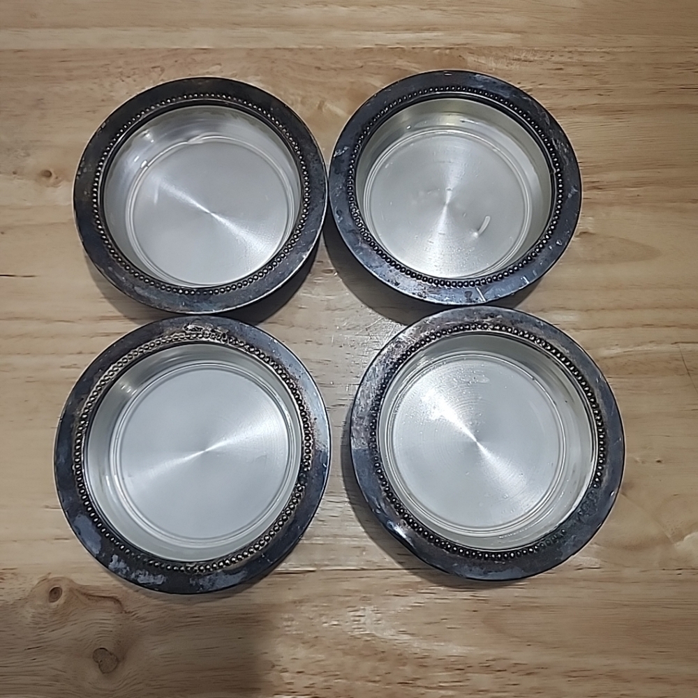 Vtg W & S Blackinton Fine Silver Set Of 4 Silverplate Finger Bowls.